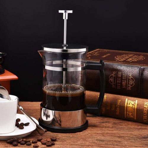  AFANGMQ Convenience Stainless Steel Glass Teapot Cafetiere French Coffee Tea Percolator Filter Press Plunger 350ml Manual Coffee Espresso Maker Pot with Heat Resistant Handle