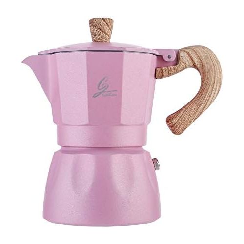  AFANGMQ Convenience 150ml/300ml, Stovetop Espresso Maker, Italian Moka Pot Coffee Maker, Cuban Stove Top Small Coffee Maker for Cappuccino or Latte (Color : Pink, Size : 150ml)