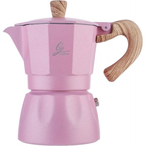  AFANGMQ Convenience 150ml/300ml, Stovetop Espresso Maker, Italian Moka Pot Coffee Maker, Cuban Stove Top Small Coffee Maker for Cappuccino or Latte (Color : Pink, Size : 150ml)