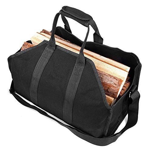  AFANGMQ Large Firewood Carrier Canvas Log Tote Storage Bag Firewood Holder Bag with Shoulder Strap Camp Wood Stove Fireplace Accessories Indoor Firewood Rack