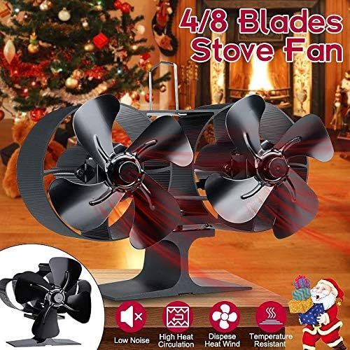  AFANGMQ Wood Stove Double Motors Fan, Small Size 8 Blades Fireplace Silent Heat Powered Eco Stove Fan for Wood/Log Burner/Fireplace Eco Friendly and Efficient Heat Distribution Woo