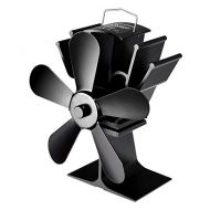 AFANGMQ Black Fireplace Fan 5 Blade Heat Powered Stove Fan Log Wood Burner Eco Friendly Quiet Fan Home Efficient Heat Distribution for Gas/Pellet/Wood Log Burner Fireplace Wood Sto