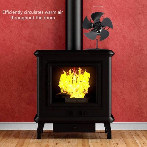  AFANGMQ 5 Blades Wood Burning Stove Fireplace Fan Powered Circulates Warm/Heated Air Eco Stove Fan for Wood/Log Burner/Fireplace Eco Friendly and Efficient Heat Distribution Wood Stove Fan