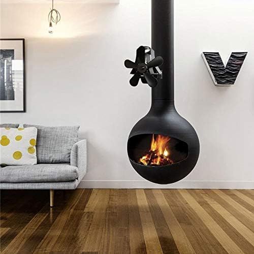  AFANGMQ Wall Mounted Fireplace 4/5 Blade Heat Powered Stove Fan Wood Burner Eco Friendly Quiet Fan Home Efficient Heat Distribution Fan for Gas/Pellet/Wood/Log Stoves Wood Stove Fan ( Colo