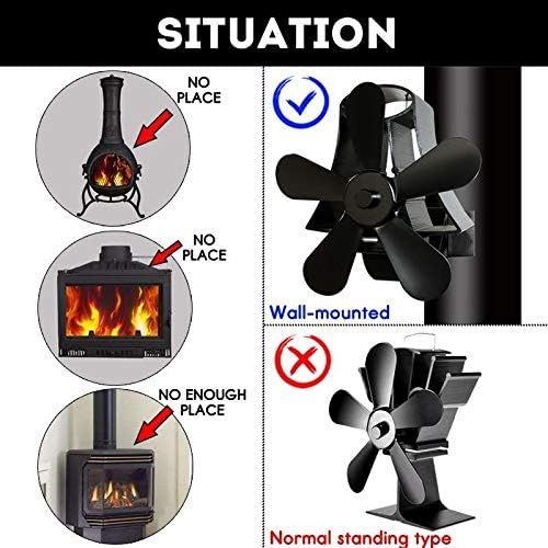  AFANGMQ Wall Mounted Fireplace 4/5 Blade Heat Powered Stove Fan Wood Burner Eco Friendly Quiet Fan Home Efficient Heat Distribution Fan for Gas/Pellet/Wood/Log Stoves Wood Stove Fan ( Colo