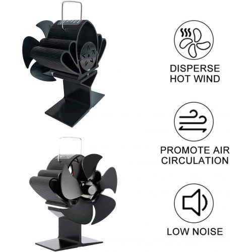  AFANGMQ 5 Blades Wood Burning Stove Fireplace Fan Powered Circulates Warm/Heated Air Eco Stove Fan for Wood/Log Burner/Fireplace Eco Friendly and Efficient Heat Distribution Wood Stove Fan