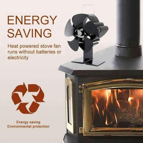  AFANGMQ 5 Blades Wood Burning Stove Fireplace Fan Powered Circulates Warm/Heated Air Eco Stove Fan for Wood/Log Burner/Fireplace Eco Friendly and Efficient Heat Distribution Wood Stove Fan