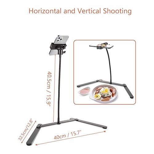  Adjustable Phone Tripod, Phone Stand for Recording, Overhead Phone Mount, Tabletop Tripod for Cookie Decorating and Teaching Online Live Streaming and Showing Drawing Sketching Cooking