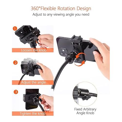  Adjustable Phone Tripod, Phone Stand for Recording, Overhead Phone Mount, Tabletop Tripod for Cookie Decorating and Teaching Online Live Streaming and Showing Drawing Sketching Cooking