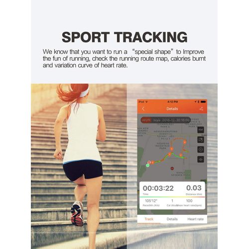  AFITNESS Fitness Tracker Activity Smart Bracelet Wristband with Pedometer Heart Rate Monitor Step Calorie Distance Tracker IP67 Waterproof Call SMS SNS Remind for Men Women Kids Compatible