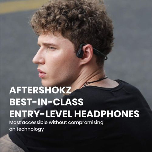  [아마존베스트]AfterShokz OpenMove Bluetooth Bone Conduction Bone Conduction Sports Headphones Sweatproof with Microphone for Cycling, Jogging, Gym, Slate Grey