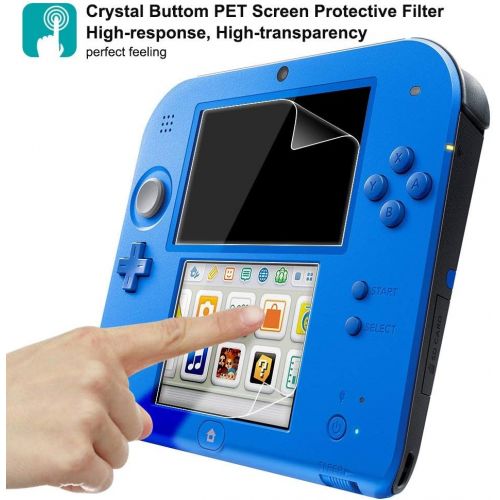  [아마존베스트]Screen Protector and Stylus Compatible 2DS, AFUNTA 3 Pack (6 Pcs) HD Clear PET Film for Top and Bottom Screen, with 1 Plastic Blue Screen Touch Pen