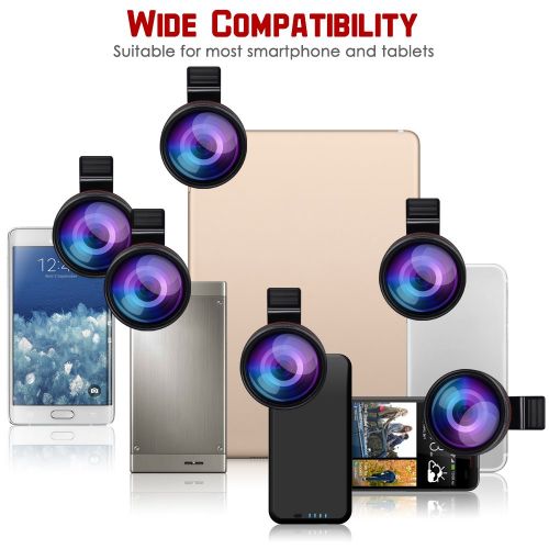  3 in 1 Mobile Phone Camera Lens Kit, AFUNTA HD Clip-on 0.5X Super Wide Angle, 12.5X Macro and Circular Polarized Lens CPL Compatible iPhone iPad Samsung Most Smartphone Cell Phone