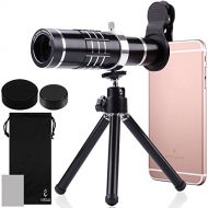 18X HD Telephoto Lens Kit for Phone Camera, AFUNTA Zoom Telescope Telescopic Lens with Mini Tripod Compatible iPhone Samsung Smartphone - Black