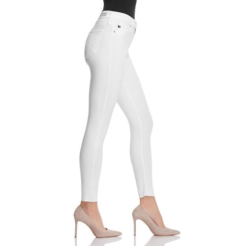  AG Farrah Skinny High-Rise Ankle Jeans in White