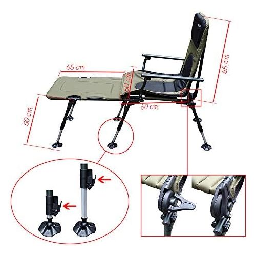  [아마존베스트]AGEM Folding Camping Chair Recliner Carp Lounger Fishing Chair Carp Chair Carp Chair