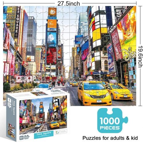  AGKupel Puzzles for Adults 1000 Piece Jigsaw Puzzles for Kids & Adults Time Square 1000 Piece Puzzle Family Educational Interactive Game Creative Gift Home Decor (27.5‘’ x 19.5 ‘’)