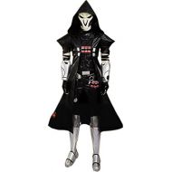 AGLAYOUPIN Adult Black Uniform Costume Full Set with Skull Mask Halloween Carnival