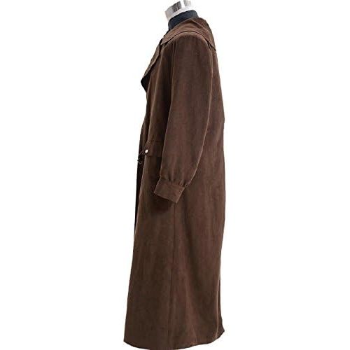  AGLAYOUPIN Mens Brown Jacket Coat Leather Vest Cosplay Costume Halloween