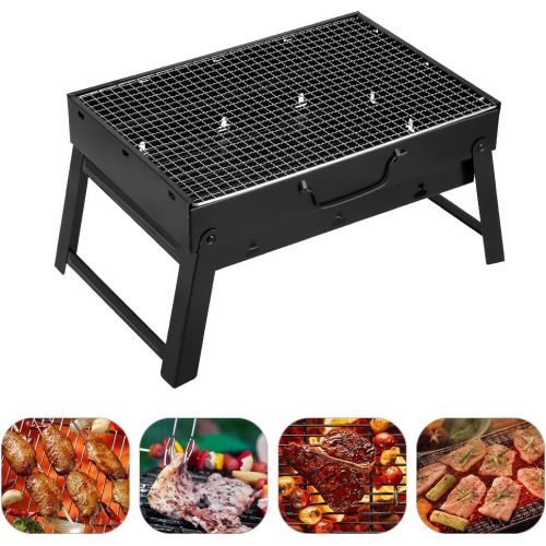  AGM Barbecue Grill, Charcoal Grill Folding Portable Lightweight Barbecue Grill Tools for Outdoor Grilling Cooking Camping Hiking Picnics Tailgating Backpacking Party 17x 11.6x 2.6