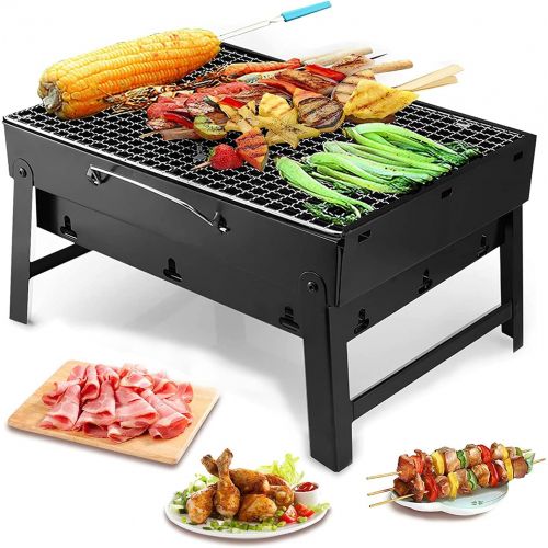  AGM Barbecue Grill, Charcoal Grill Folding Portable Lightweight Barbecue Grill Tools for Outdoor Grilling Cooking Camping Hiking Picnics Tailgating Backpacking Party 17x 11.6x 2.6