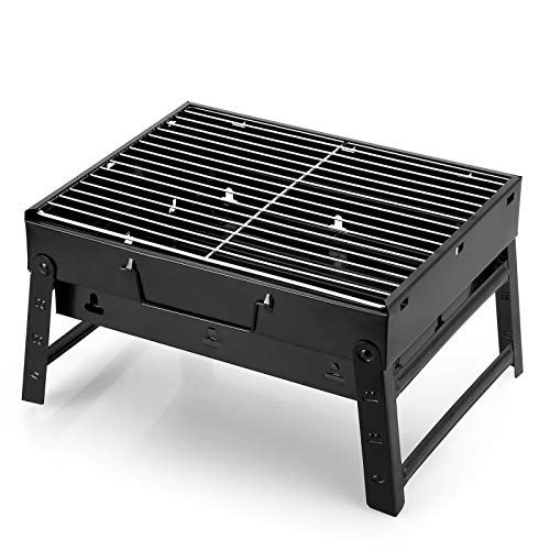  AGM Folding Portable Barbecue Charcoal Grill, Barbecue Desk Tabletop Outdoor Stainless Steel Smoker BBQ for Outdoor Cooking Camping Picnics Beach (M1)