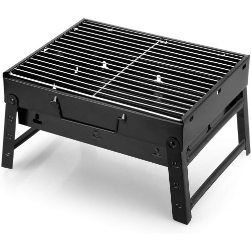 AGM Folding Portable Barbecue Charcoal Grill, Barbecue Desk Tabletop Outdoor Stainless Steel Smoker BBQ for Outdoor Cooking Camping Picnics Beach (M1)