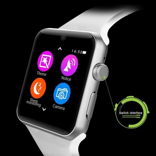  AGPTEK Android Smart Watch w SIM Card Slot 2.5D ARC HD Screen for iPhone Android Samsung