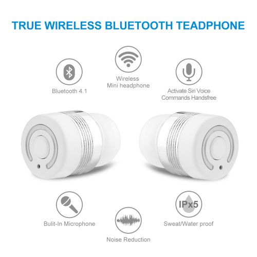  AGPtek Wireless Bluetooth Stereo Headset In-Ear Earphone Earbuds HD Bass Sweat proof Earphones for iPhone & Android