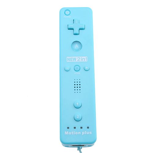  AGPtek Blue Built-in Motion Plus Remote + Nunchuck Controller For Wii + Silicone Case + Wrist Strap