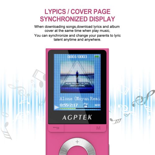  AGPTEK AGPtEK 2019 NEW UI 8GB & 70 Hours Playback MP3 Lossless Sound Music Player (Supports up to 64GB) White