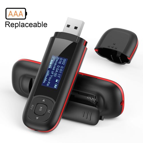  AGPTEK 8GB MP3 Player, Music Player with FM Radio, USB Drive, Recording ,Supports up to 32GB, U3 Black