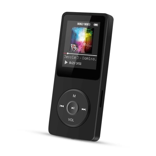  AGPTEK 16GB MP3 Player,Lossless Sound music player with Micro SD Card Slot, Black A02S