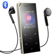 AGPTEK 16GB MP3 Player Bluetooth 4.0 with Speaker, A05ST Metal Touch Button Music Player for Sports,Silver