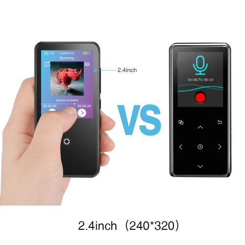  AGPTEK 16GB MP3 Player Bluetooth 4.0 with 2.4 TFT Touch Screen, Music Player Supports FM Radio Voice Recording