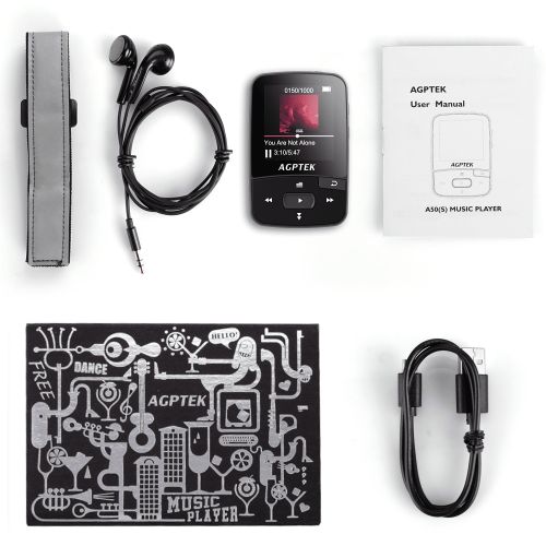  AGPTEK G05S 8GB Clip Bluetooth MP3 Player, Lossless Sound music player,Supports up to 64GB.