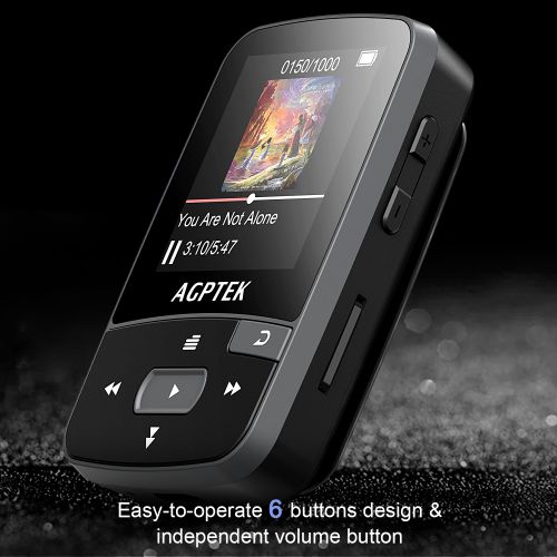  AGPTEK G05S 8GB Clip Bluetooth MP3 Player, Lossless Sound music player,Supports up to 64GB.