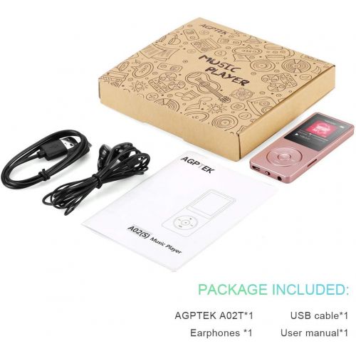  [아마존 핫딜]  [아마존핫딜]AGPTEK MP3 Player 8GB Bluetooth 4.0,Lossless Music Player with FM Radio, Voice Recorder, Expandable Up to 128GB (A02T 8GB Bluetooth Rose Gold)