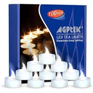 [아마존 핫딜] [아마존핫딜]AGPTEK AGPtEK Tea Lights, 100 Pack Flickering Flameless LED Battery Operated Candles Long Lasting Tealight for Wedding Holiday Party Home Decoration(Cool White)