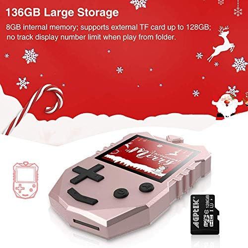  [아마존베스트]AGPTEK MP3 Player for Kids, Portable 8GB Music Player with Built-in Speaker, FM Radio, Voice Recorder, Expandable Up to 128GB, Rose Gold,K1