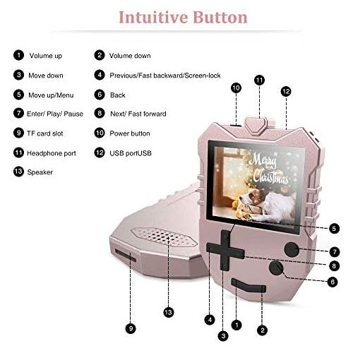  [아마존베스트]AGPTEK MP3 Player for Kids, Portable 8GB Music Player with Built-in Speaker, FM Radio, Voice Recorder, Expandable Up to 128GB, Rose Gold,K1