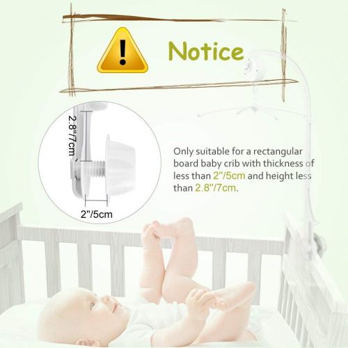  AGPtek 28 inch Baby Crib Mobile Bed Bell Holder Music Box Holder Arm Bracket Baby Bed Stent Set Nut Screw