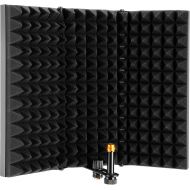 AGPTEK Microphone Isolation Shield, Foldable Adjustable Durable Studio Recording Microphone Isolator Panel for Stand Mount or Table Top