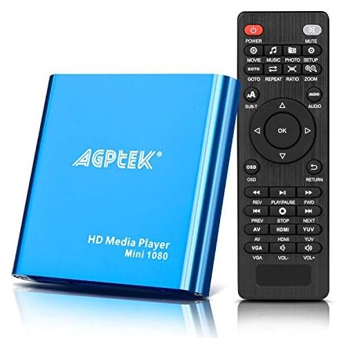  [아마존베스트]-Service-Informationen AGPTEK Mini 1080P Full HD Digital Media Player Media Player with Remote Control for MP3, WMA, OGG, AAC, FLAC, APE, AC3, DTS, ATRA
