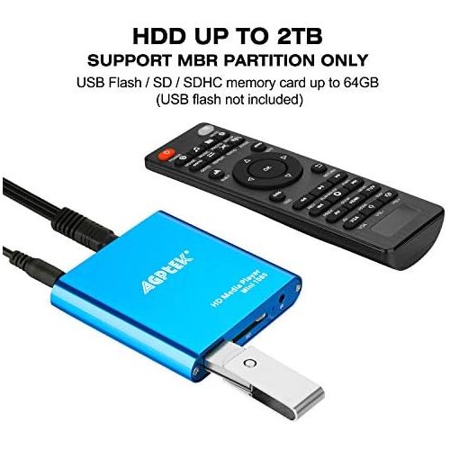  [아마존베스트]-Service-Informationen AGPTEK Mini 1080P Full HD Digital Media Player Media Player with Remote Control for MP3, WMA, OGG, AAC, FLAC, APE, AC3, DTS, ATRA