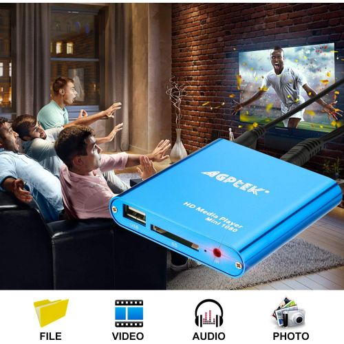  [아마존베스트]-Service-Informationen AGPTEK Mini 1080P Full HD Digital Media Player Media Player with Remote Control for MP3, WMA, OGG, AAC, FLAC, APE, AC3, DTS, ATRA