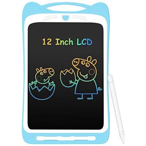  [아마존베스트]AGPTEK Colourful Writing Board LCD Childrens 12 Inch Screen, Electronic Writing Tablet with Brighter Writing, Digital Drawing Board with Anti-Clearance Function, Children Blue