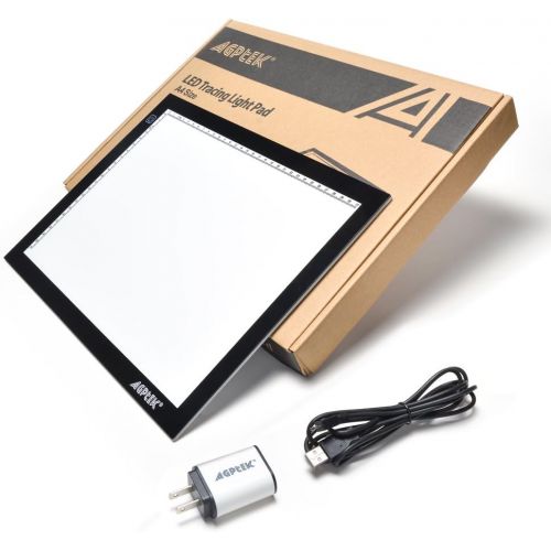  AGPTEK AGPtek A3 Ultra-thin USB Power LED Artcraft Tracing Light Pad Light Box with Brightness Control USB Wall Adapter For Artists, Drawing, Sketching, Animation, Diamond Painting, X-Ray