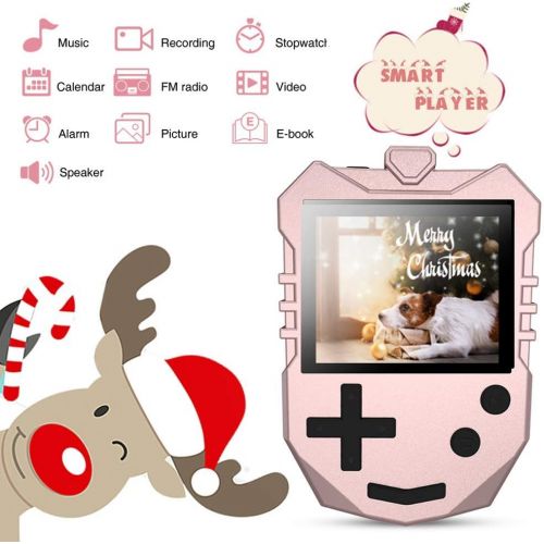  AGPTEK MP3 Player for Kids, Portable 8GB Music Player with Built-in Speaker, FM Radio, Voice Recorder, Expandable Up to 128GB, Rose Gold(K1)