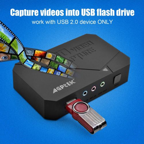  AGPTEK AGPtEK HD Game Capture Video Capture 1080P HDMIYPBPR Recorder Xbox 360&One PS3 PS4,Support Mic in with Both HDMI and YpbPr Input